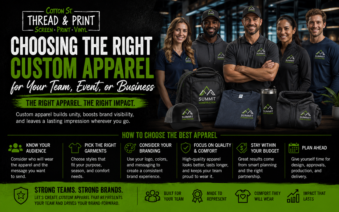 Choosing the Right Custom Apparel for Your Team, Event, or Business
