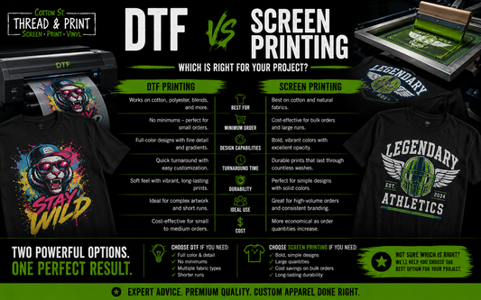 DTF vs. Screen Printing: Which Is Right for Your Project?