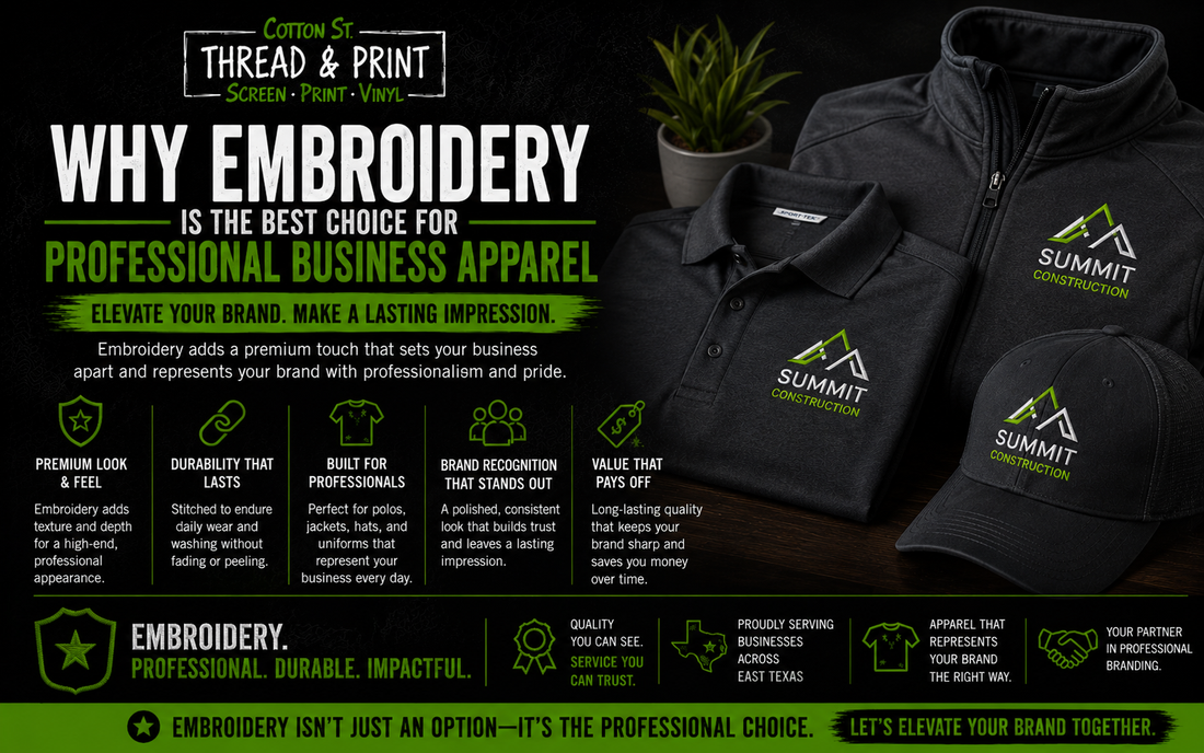 Why Embroidery Is the Best Choice for Professional Business Apparel