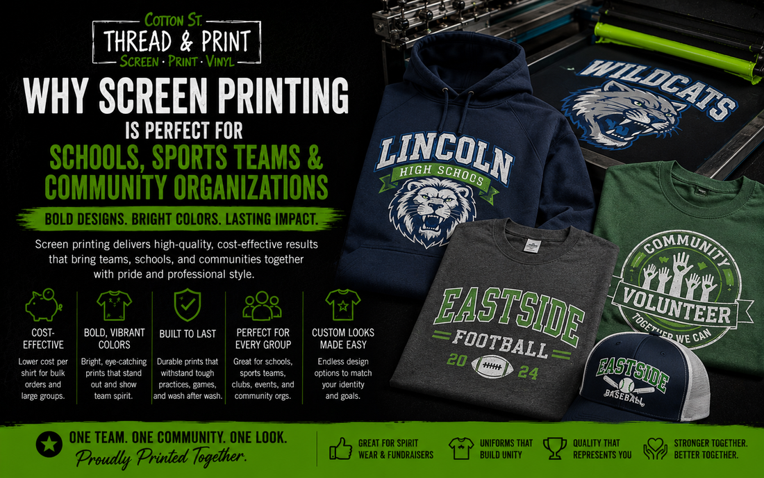 Why Screen Printing Is Perfect for Schools, Sports Teams, and Community Organizations