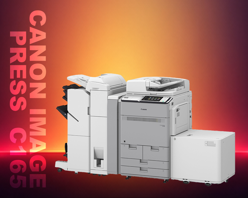 Canon imagePRESS C165 printer on a gradient background